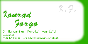 konrad forgo business card